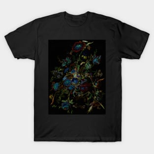 Black Panther Art - Glowing Flowers in the Dark 16 T-Shirt